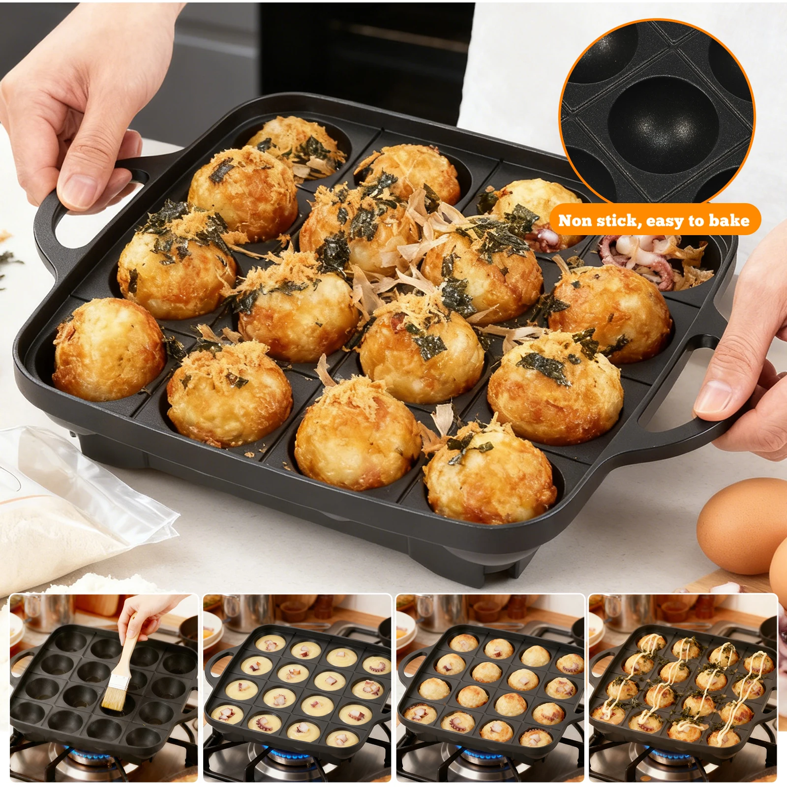 16 Holes Takoyaki Pan Cast Alu – Takoyaki Grill Plate recenzja i cena