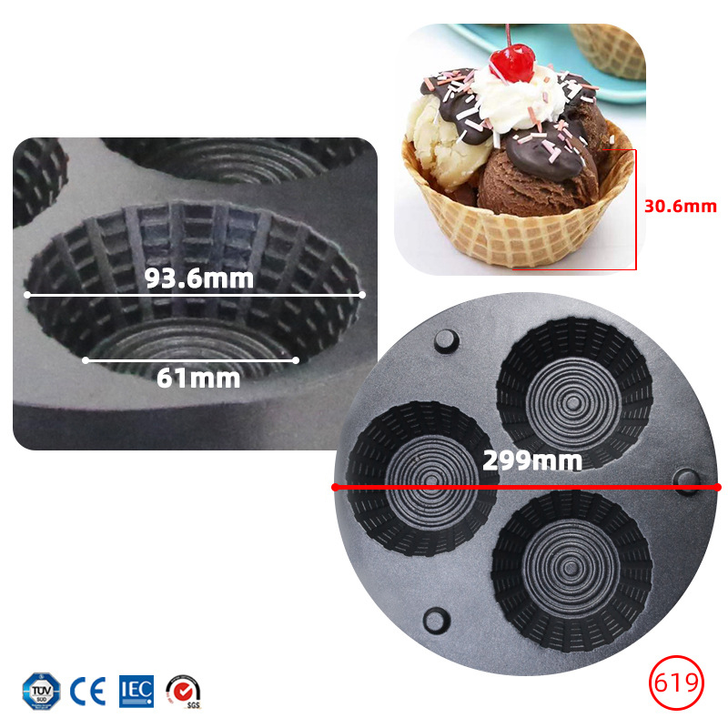 Commercial Triple-Hole Ice Cre – Waffle Cone Maker recenzja i cena