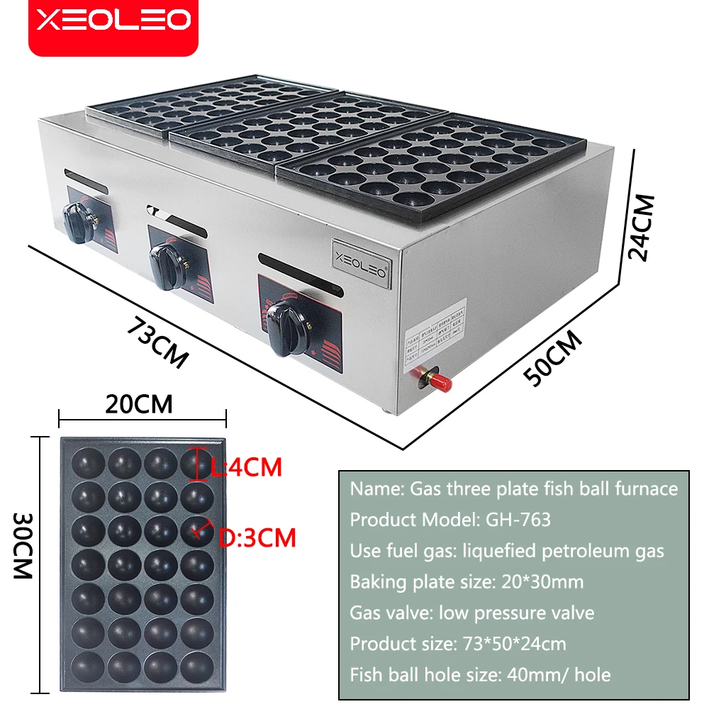 XEOLEO Commercial Desktop 3-pl – Takoyaki Grill Plate recenzja i cena