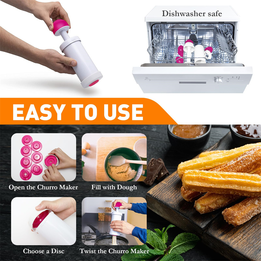 1pc DIY Manual Cookie Press Ma – Churros Maker Gun recenzja i cena
