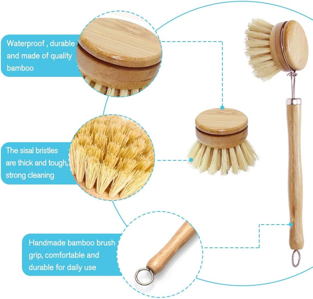 Bamboo Dish Scrub Brushes, Kit – Cast Iron Corn recenzja i cena