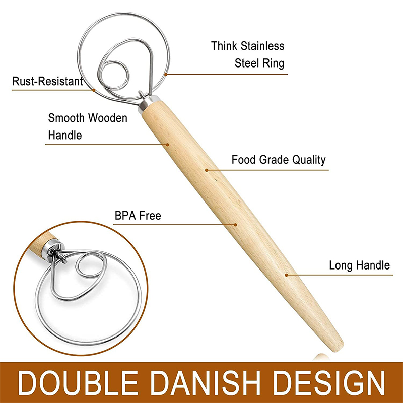 Large Hand Danish Dough Whisk  – Danish Pancake Pan recenzja i cena