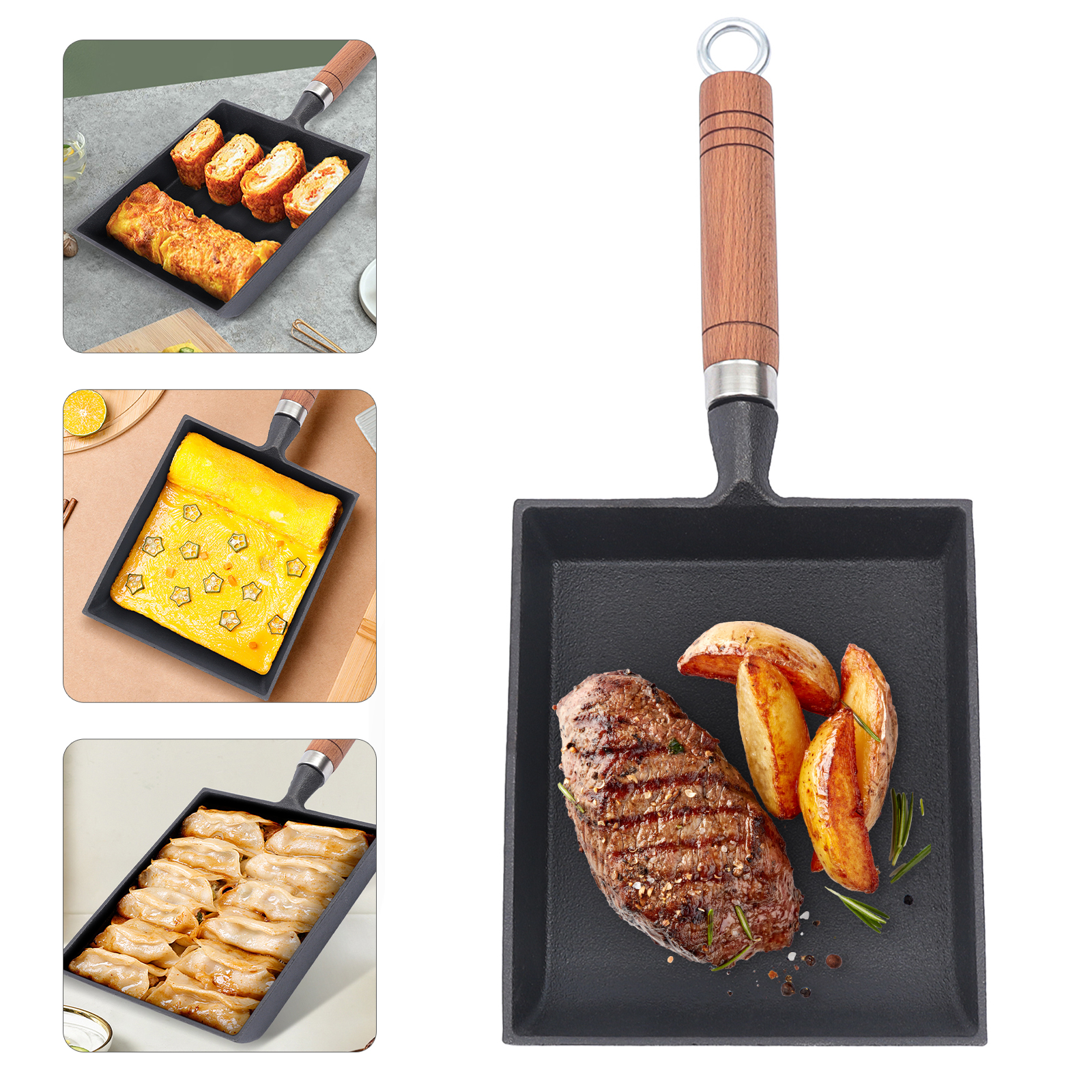 1PCS Egg Fry Pan Square Cast I – Cast Iron Corn recenzja i cena