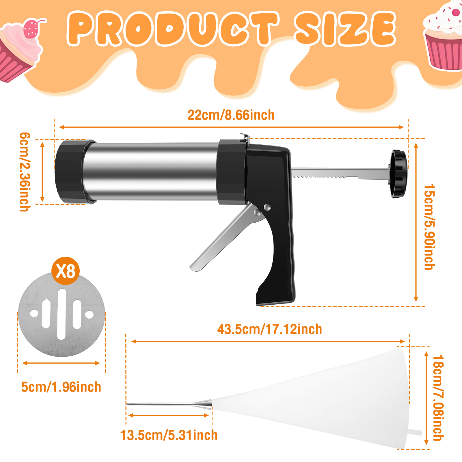 Stainless Steel Cookie Gun Chu – Churros Maker Gun recenzja i cena