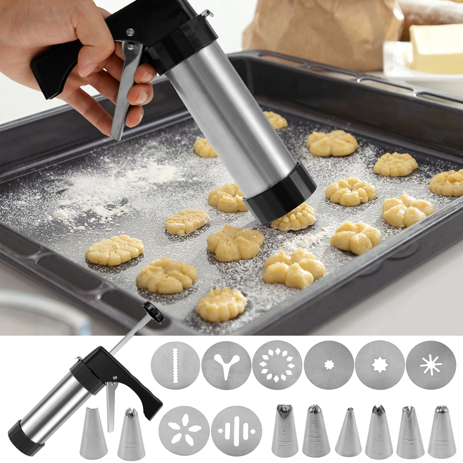 Stainless Steel Cookie Gun Chu – Churros Maker Gun recenzja i cena
