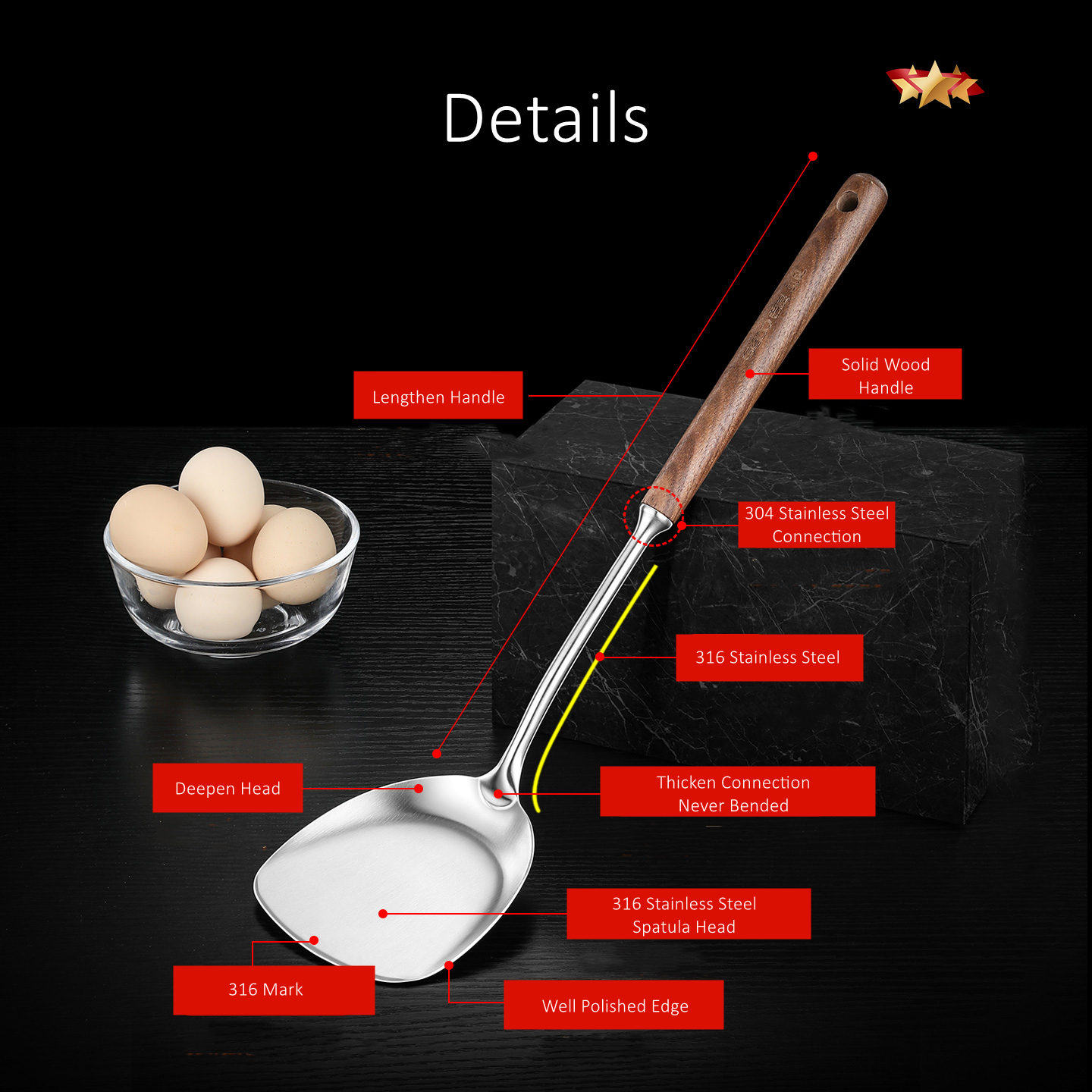 LFGB Certification 316 Stainle – Okonomiyaki Spatula recenzja i cena