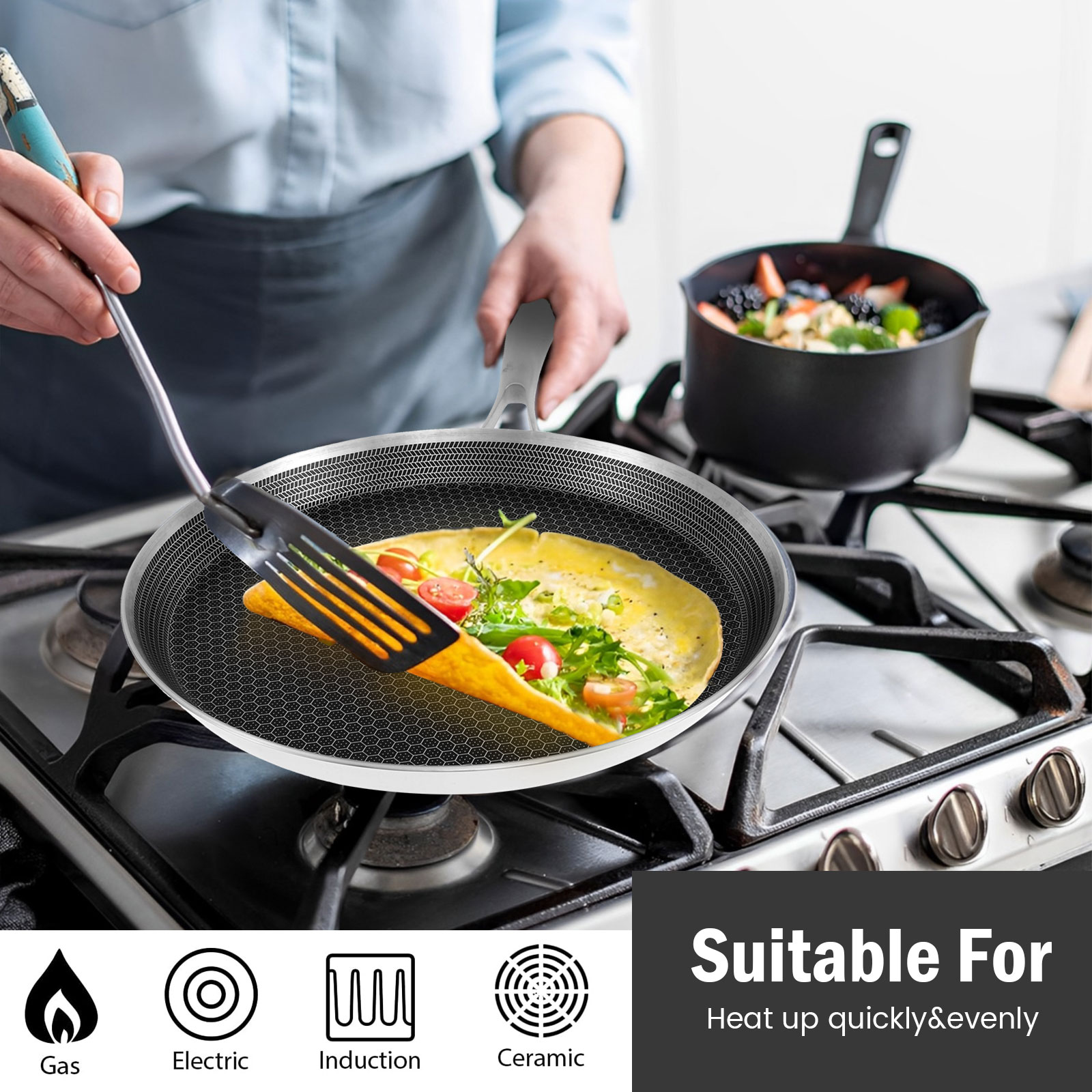Stainless Steel Frying Pan Non – Danish Pancake Pan recenzja i cena