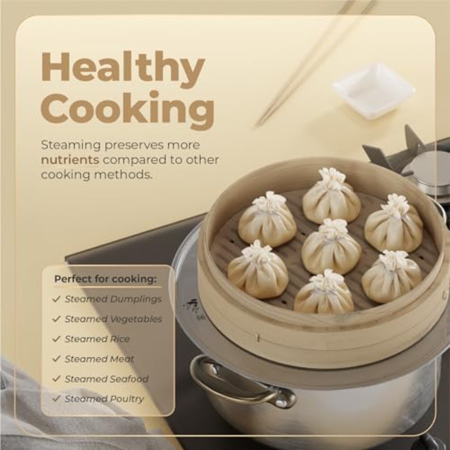 Bamboo Steamer Basket - 2-Tier – Bao Steamer Bamboo recenzja i cena