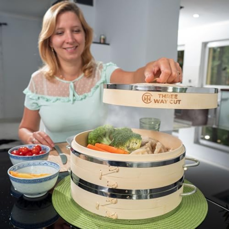 2-tier 10 Bamboo Steamer with  – Bao Steamer Bamboo recenzja i cena