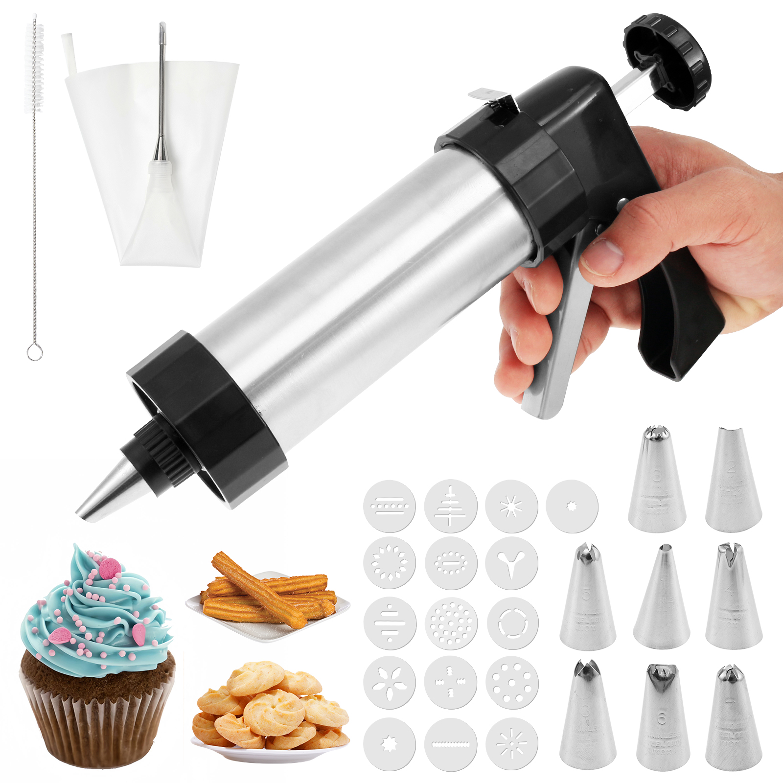 Stainless Steel Cookie Gun Chu – Churros Maker Gun recenzja i cena