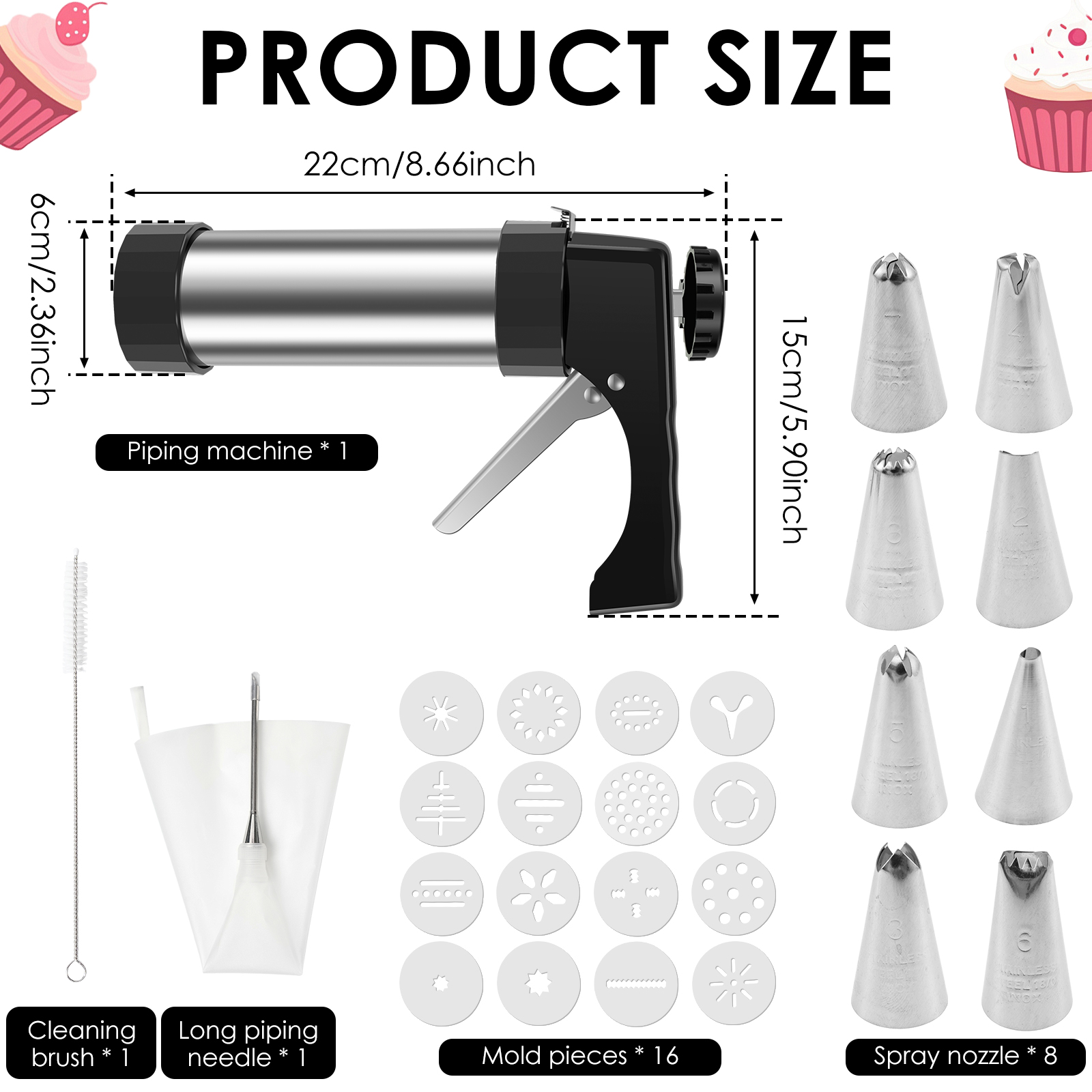 Stainless Steel Cookie Gun Chu – Churros Maker Gun recenzja i cena