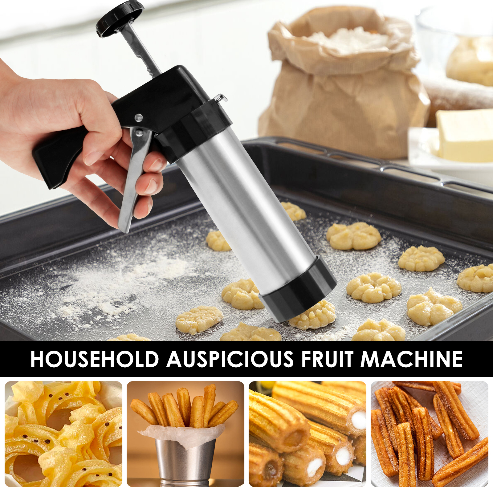 Stainless Steel Cookie Gun Chu – Churros Maker Gun recenzja i cena